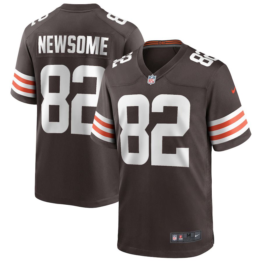 Men Cleveland Browns #82 Ozzie Newsome Nike Brown Game Retired Player NFL Jersey->->NFL Jersey